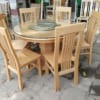 BÀN ĂN TRÒN XOAY GỖ SỒI